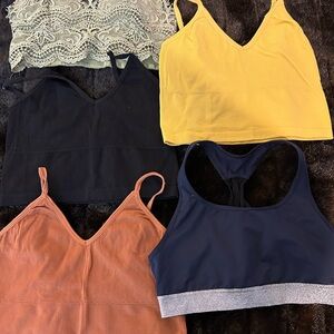 5-Piece Women’s Bralette & Sports Bra Bundle Size Large Ribbed, Lace, Victoria